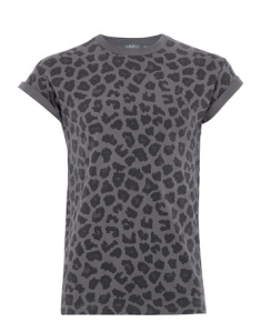 TOPMAN Grey Leopard Print T-Shirt